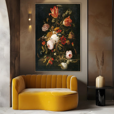 Quadro Stampa su Tela Fiori nel Vaso, Abraham Mignon - CupidoDesign