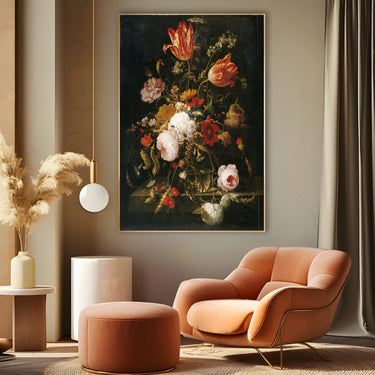 Quadro Stampa su Tela Fiori nel Vaso, Abraham Mignon - CupidoDesign