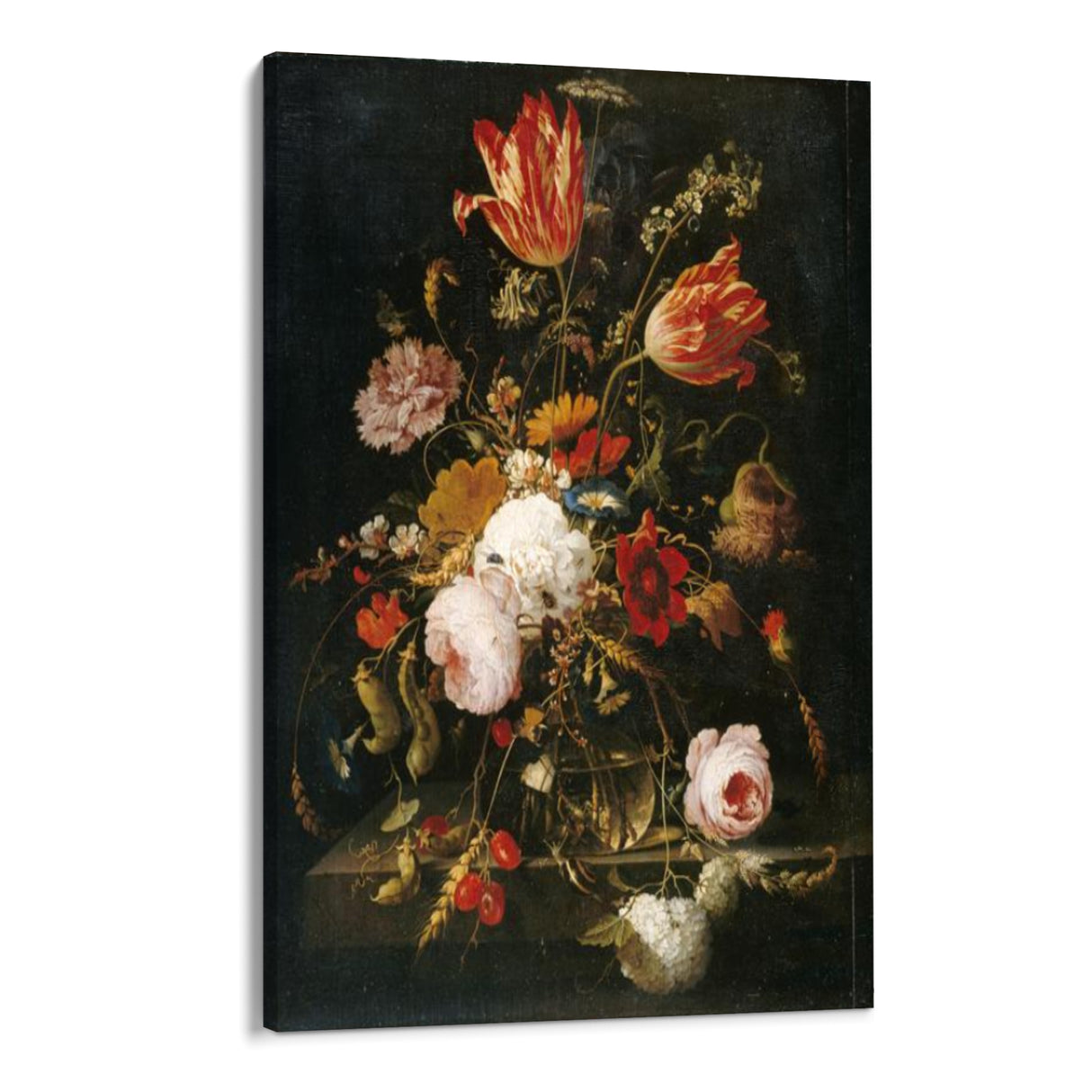 Quadro Stampa su Tela Fiori nel Vaso, Abraham Mignon - CupidoDesign