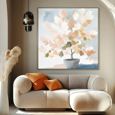 Quadro Stampa su Tela Foglie Beige - CupidoDesign
