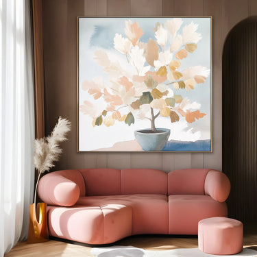 Quadro Stampa su Tela Foglie Beige - CupidoDesign