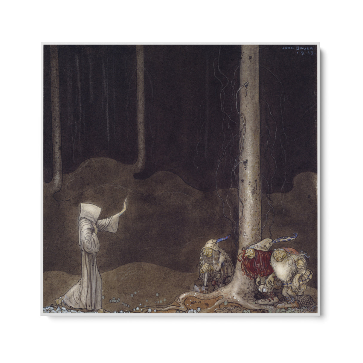 Quadro Stampa su Tela Fratello Martin e i tre troll, John Bauer - CupidoDesign