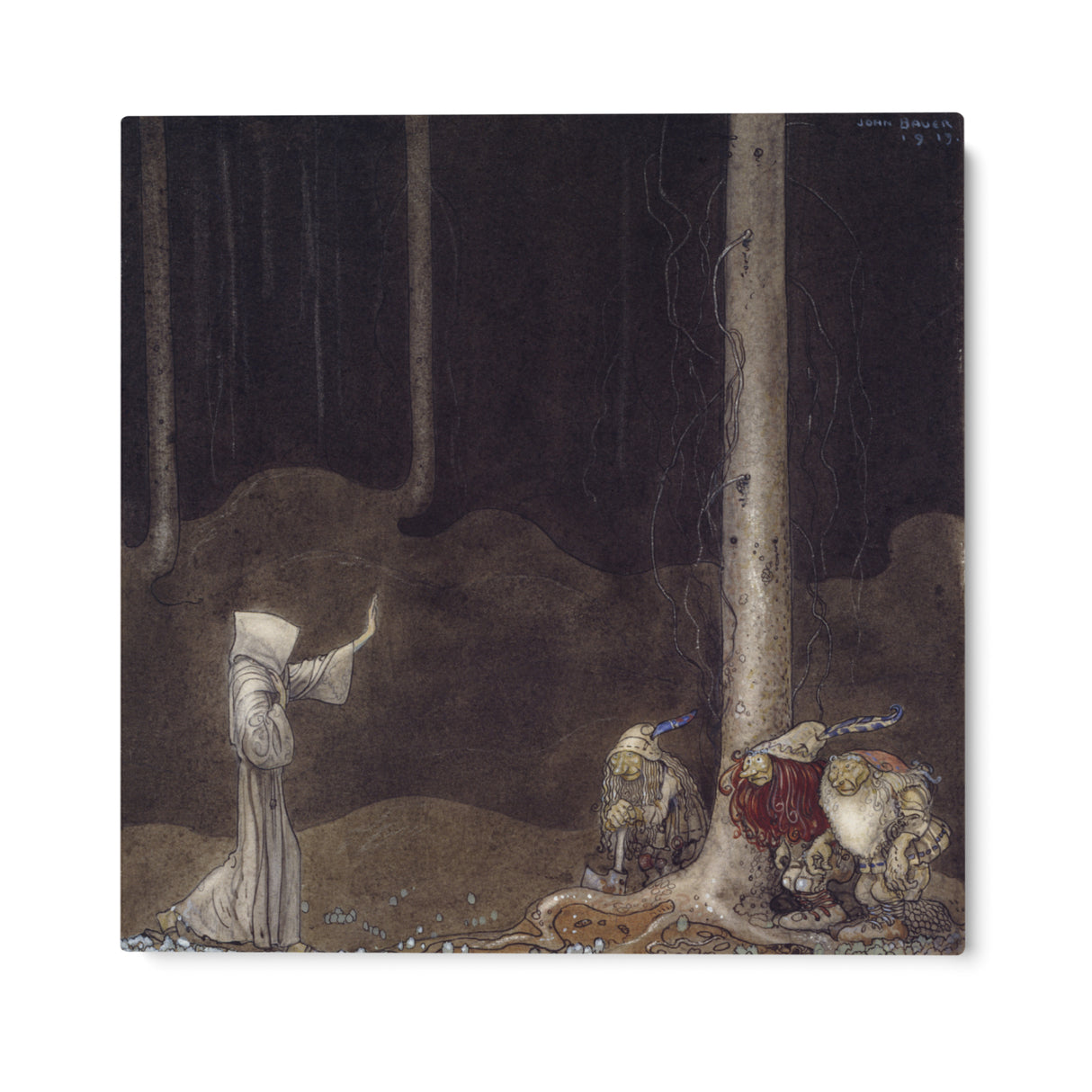 Quadro Stampa su Tela Fratello Martin e i tre troll, John Bauer - CupidoDesign