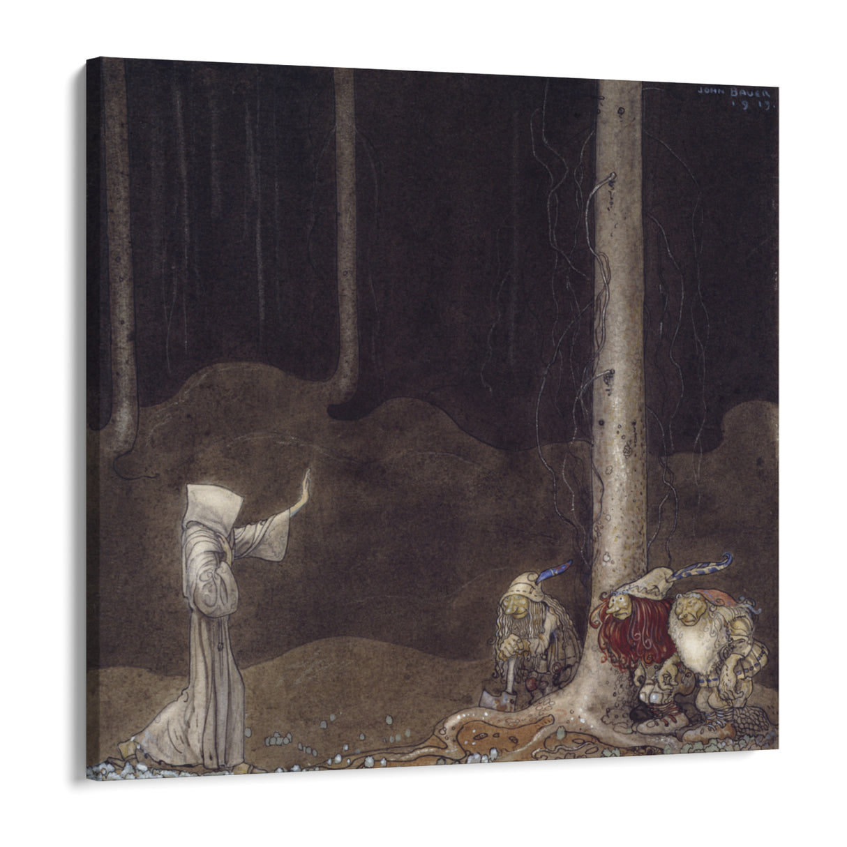 Quadro Stampa su Tela Fratello Martin e i tre troll, John Bauer - CupidoDesign