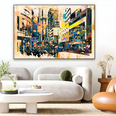 Quadro Stampa su Tela Frenesia urbana - CupidoDesign