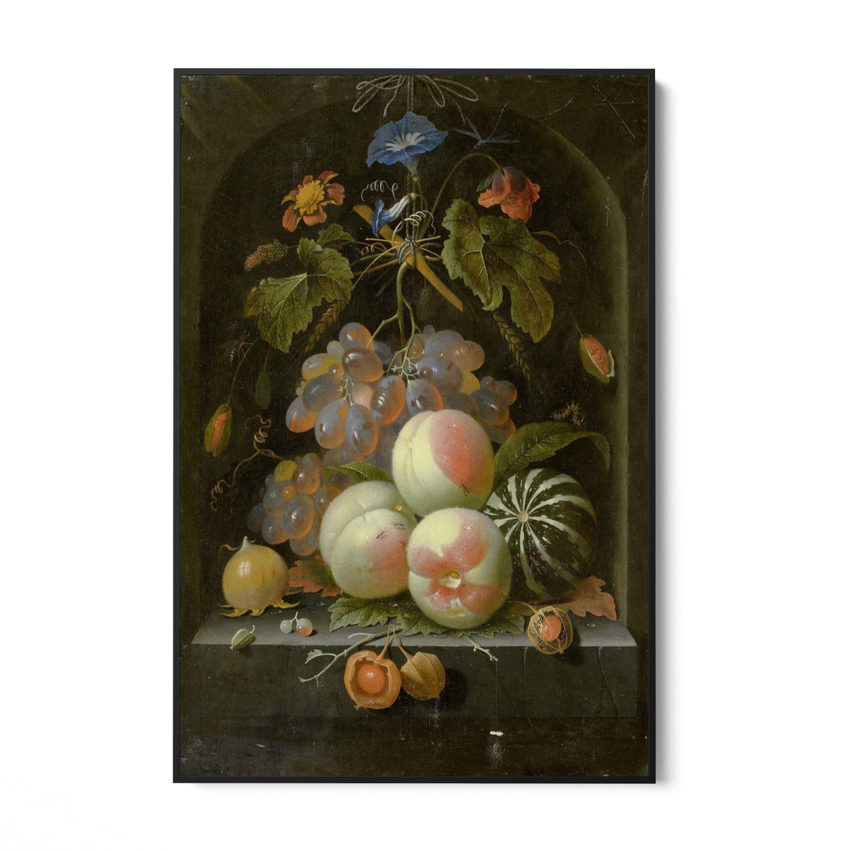 Quadro Stampa su Tela Frutta e Fiori, Abraham Mignon - CupidoDesign