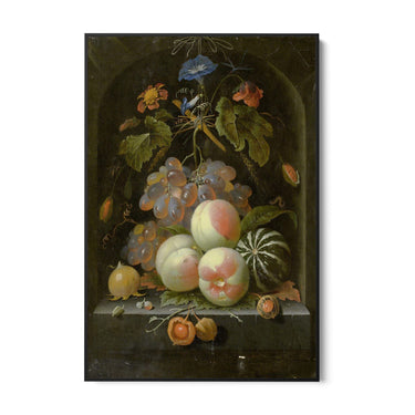 Quadro Stampa su Tela Frutta e Fiori, Abraham Mignon - CupidoDesign