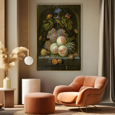 Quadro Stampa su Tela Frutta e Fiori, Abraham Mignon - CupidoDesign