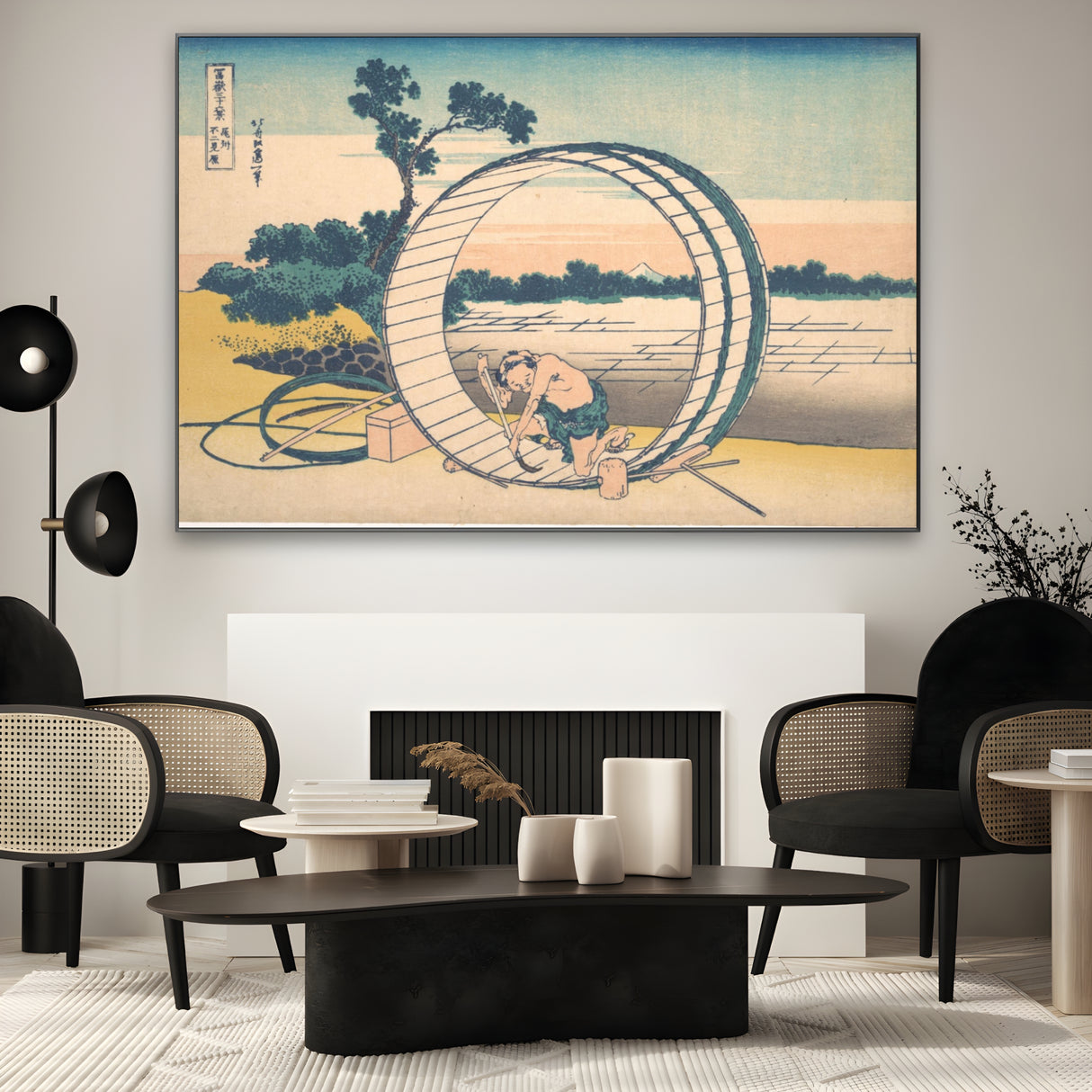 Quadro Stampa su Tela Fujimigahara nella provincia di Owari, Katsushika Hokusai - CupidoDesign