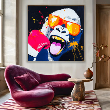 Quadro Stampa su Tela Gorilla Rock - CupidoDesign