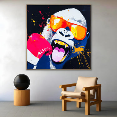 Quadro Stampa su Tela Gorilla Rock - CupidoDesign