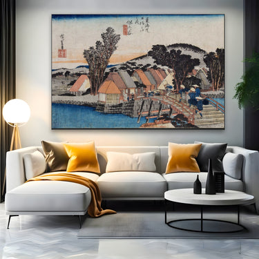 Quadro Stampa su Tela Hodogaya, Le cinquantatré stazioni del Tōkaidō, Utagawa Hiroshige - CupidoDesign