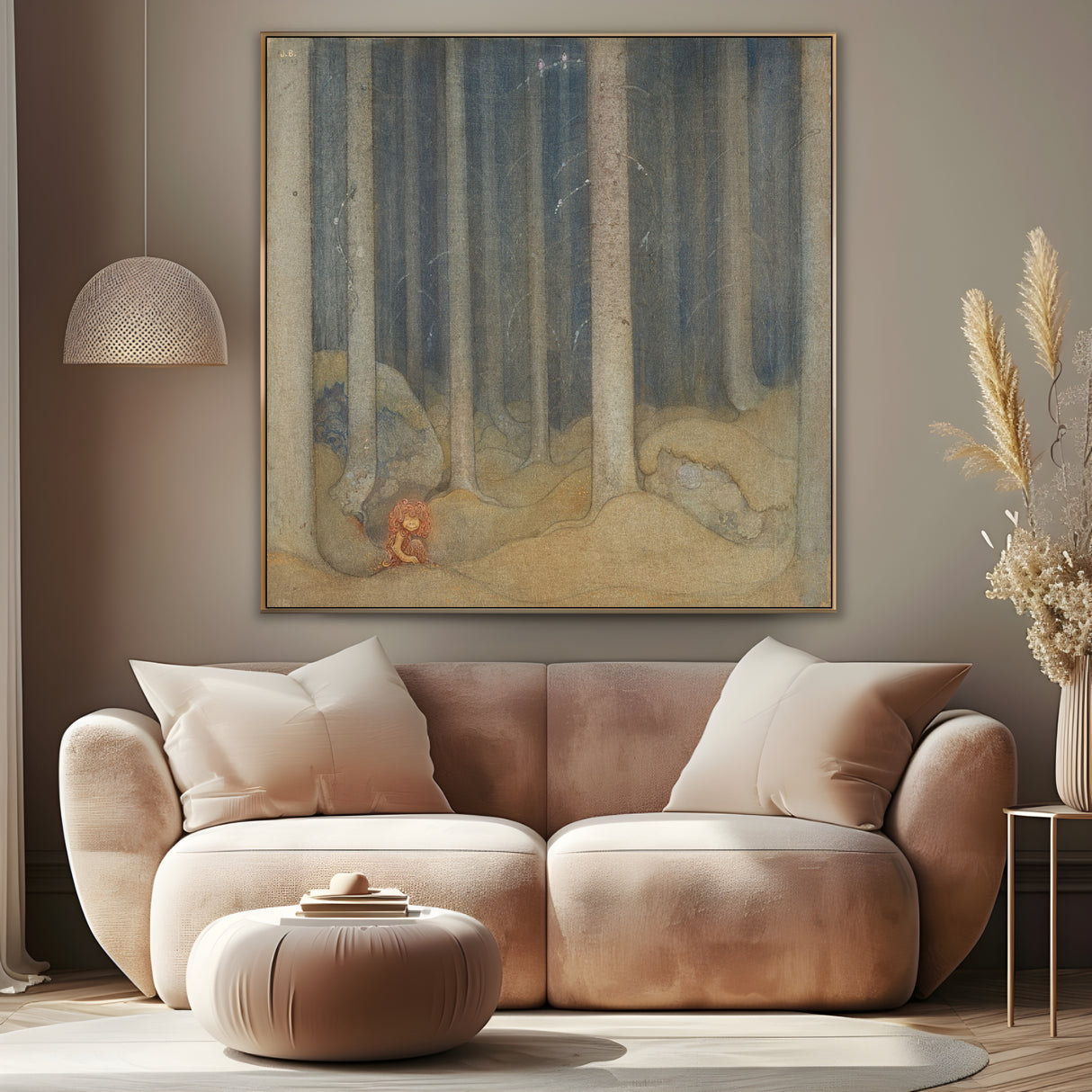 Quadro Stampa su Tela Humph nella foresta magica, John Bauer - CupidoDesign
