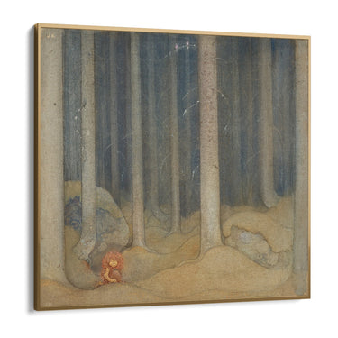 Quadro Stampa su Tela Humph nella foresta magica, John Bauer - CupidoDesign