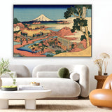 Quadro Stampa su Tela Il Fuji dai campi da tè di Katakura nella provincia di Suruga, Katsushika Hokusai - CupidoDesign