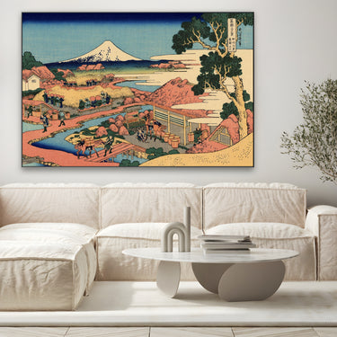 Quadro Stampa su Tela Il Fuji dai campi da tè di Katakura nella provincia di Suruga, Katsushika Hokusai - CupidoDesign