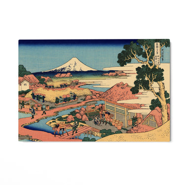 Quadro Stampa su Tela Il Fuji dai campi da tè di Katakura nella provincia di Suruga, Katsushika Hokusai - CupidoDesign