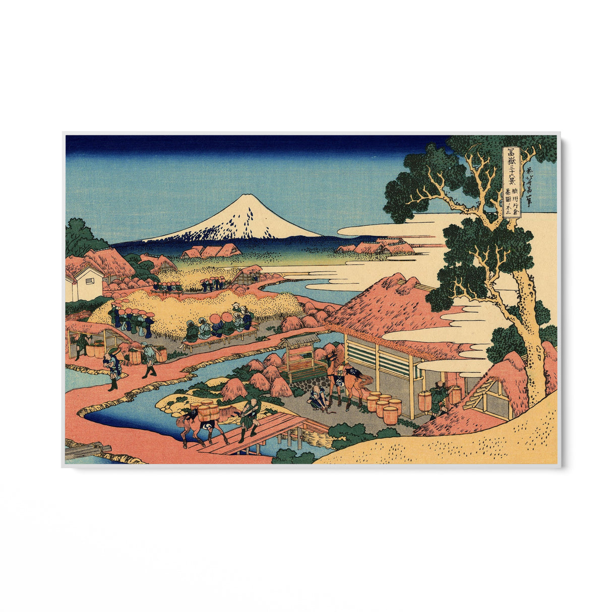 Quadro Stampa su Tela Il Fuji dai campi da tè di Katakura nella provincia di Suruga, Katsushika Hokusai - CupidoDesign