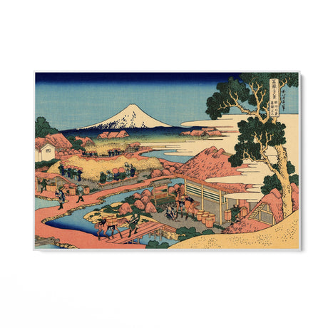 Quadro Stampa su Tela Il Fuji dai campi da tè di Katakura nella provincia di Suruga, Katsushika Hokusai - CupidoDesign