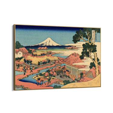 Quadro Stampa su Tela Il Fuji dai campi da tè di Katakura nella provincia di Suruga, Katsushika Hokusai - CupidoDesign