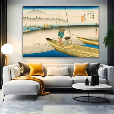 Quadro Stampa su Tela Il fiume Tenryu, Mitsuke, Utagawa Hiroshige - CupidoDesign