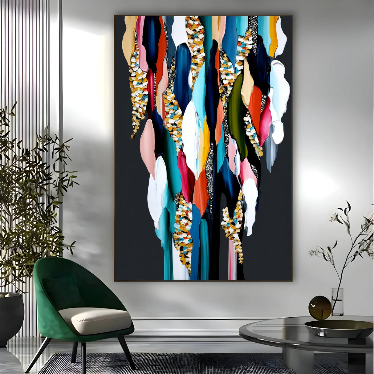 Quadro Stampa su Tela Intreccio Cromatico - CupidoDesign