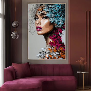 Quadro Stampa su Tela Intreccio Floreale - CupidoDesign