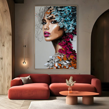 Quadro Stampa su Tela Intreccio Floreale - CupidoDesign