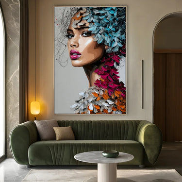 Quadro Stampa su Tela Intreccio Floreale - CupidoDesign