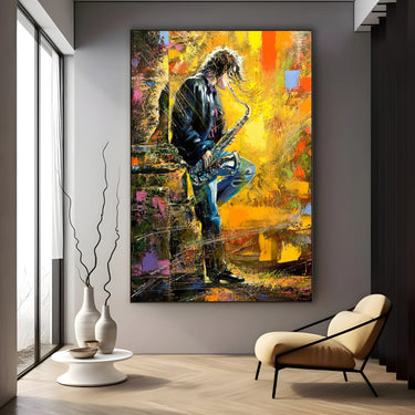 Quadro Stampa su Tela Jazz di Fuoco - CupidoDesign