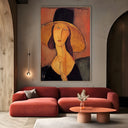 Quadro Stampa su Tela Jeanne Hébuterne con cappello, Amedeo Modigliani - CupidoDesign