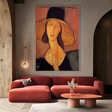 Quadro Stampa su Tela Jeanne Hébuterne con cappello, Amedeo Modigliani - CupidoDesign
