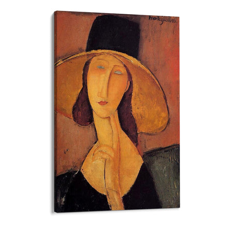 Quadro Stampa su Tela Jeanne Hébuterne con cappello, Amedeo Modigliani - CupidoDesign