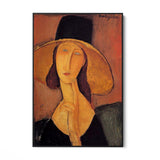 Quadro Stampa su Tela Jeanne Hébuterne con cappello, Amedeo Modigliani - CupidoDesign