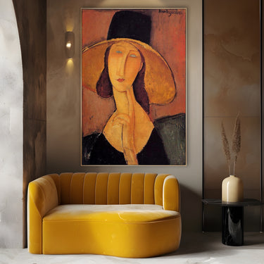 Quadro Stampa su Tela Jeanne Hébuterne con cappello, Amedeo Modigliani - CupidoDesign