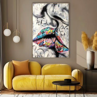 Quadro Stampa su Tela Kissing Lips - CupidoDesign