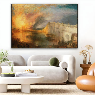 Quadro Stampa su Tela L'incendio delle Camere dei Lord e dei Comuni, William Turner - CupidoDesign