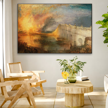 Quadro Stampa su Tela L'incendio delle Camere dei Lord e dei Comuni, William Turner - CupidoDesign