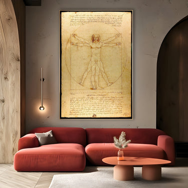 Quadro Stampa su Tela L'uomo Vitruviano, Leonardo da Vinci - CupidoDesign