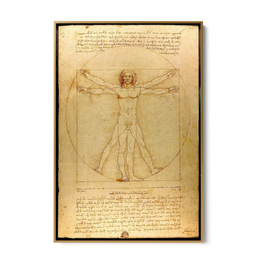 Quadro Stampa su Tela L'uomo Vitruviano, Leonardo da Vinci - CupidoDesign