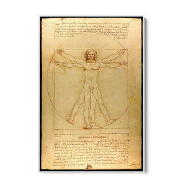 Quadro Stampa su Tela L'uomo Vitruviano, Leonardo da Vinci - CupidoDesign