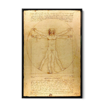 Quadro Stampa su Tela L'uomo Vitruviano, Leonardo da Vinci - CupidoDesign