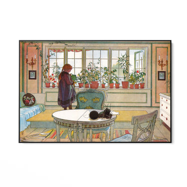 Quadro Stampa su Tela La Finestra fiorita, Carl Larsson - CupidoDesign