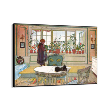 Quadro Stampa su Tela La Finestra fiorita, Carl Larsson - CupidoDesign
