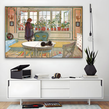 Quadro Stampa su Tela La Finestra fiorita, Carl Larsson - CupidoDesign