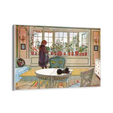 Quadro Stampa su Tela La Finestra fiorita, Carl Larsson - CupidoDesign