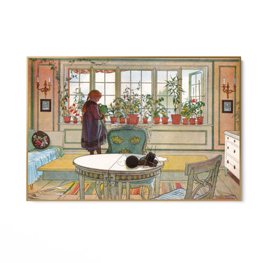 Quadro Stampa su Tela La Finestra fiorita, Carl Larsson - CupidoDesign