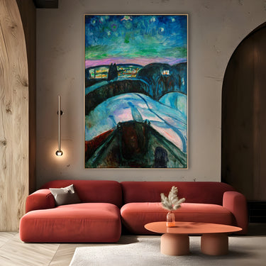Quadro Stampa su Tela La Notte Stellata, Edvard Munch - CupidoDesign