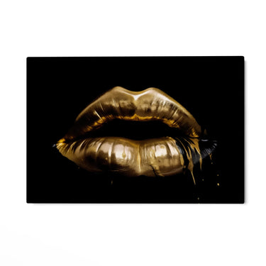Quadro Stampa su Tela Labbra Special Gold - CupidoDesign