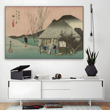 Quadro Stampa su Tela La casa del te, Utagawa Hiroshige - CupidoDesign